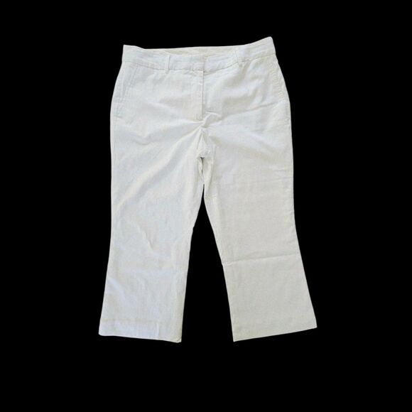 Talbots Pants - Talbots White Cropped Chino Pants Womens Size 12 PETITE Preppy Coastal Summer